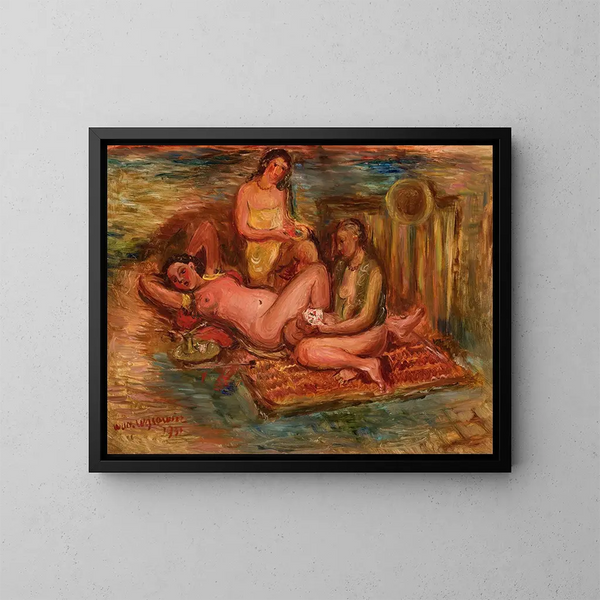 Three Women - Wacław Wśowicz — framed artwork on a wall
