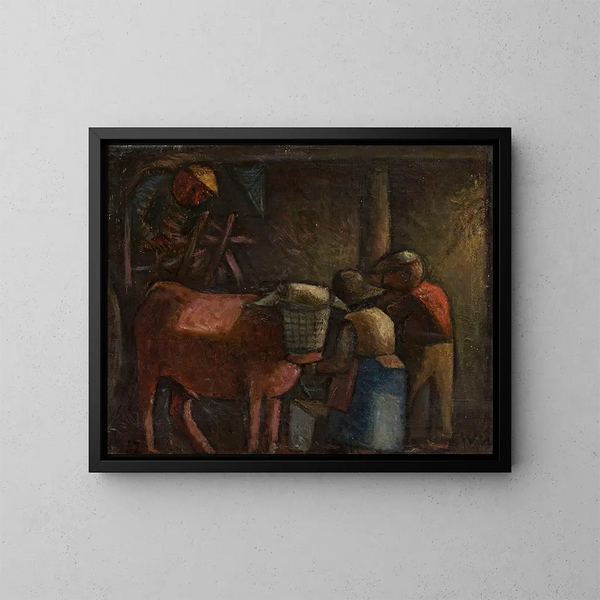In the barn - Wacław Wśowicz — framed artwork on a wall