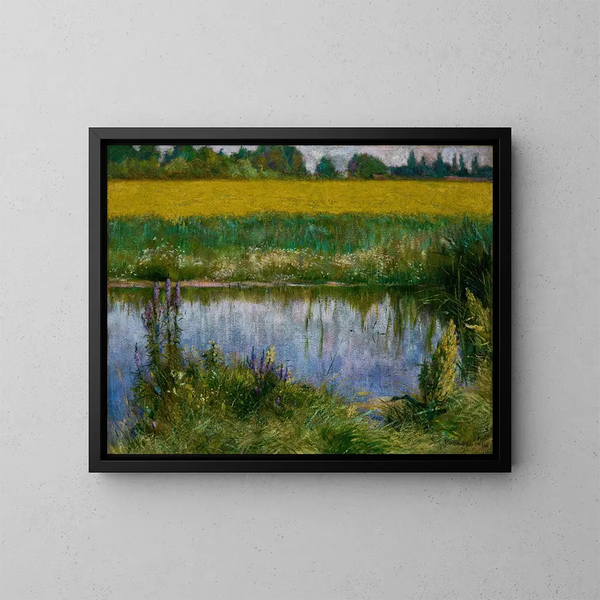 Field of Lupins - Władysław Podkowiński — framed artwork on a wall