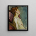 Vrouw halfnaakt zittend - Władysław Ślewiński — ingelijst kunstwerk aan de muur