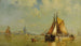 In de haven van Dordrecht, Nederland - Walter Franklin Lansil — weergave van het kunstwerk