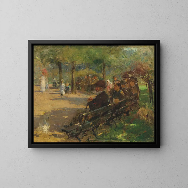 Dans le parc St Stephen's Green - Walter Frederick Osborne — framed artwork on a wall