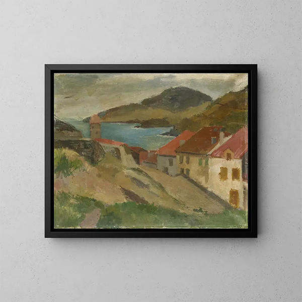 View from Fort Miradou in Collioure - Walter Kurt Wiemken — framed artwork on a wall