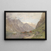 Groot fjordlandschap schilderij - Walter Moras — ingelijst kunstwerk aan de muur