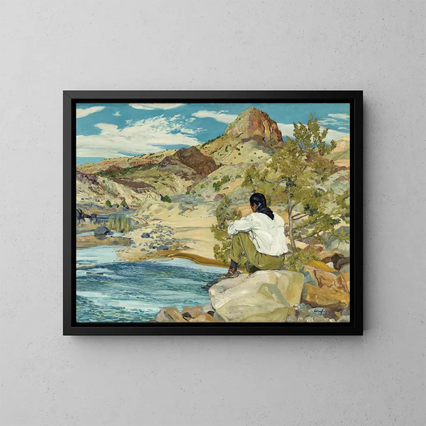 On the Rio Grande - Walter Ufer — framed artwork on a wall