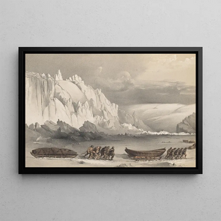 Walter William May - Division of Sledges passing Cape Lady Franklin Extraordinary masses of ice pressed against the North Shore of Bathurst Land.webp