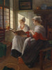 Twee meisjes aan het raam - Walther Firle — weergave van het kunstwerk