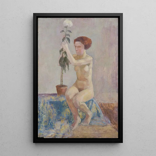 Walther Gamerith - Akt mit Blumentopf.webp