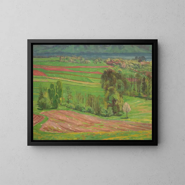Landschap dat in de lente landt - Walther Gamerith — ingelijst kunstwerk aan de muur