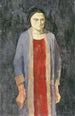 Dame met blauwe jas - Walther Gamerith — weergave van het kunstwerk