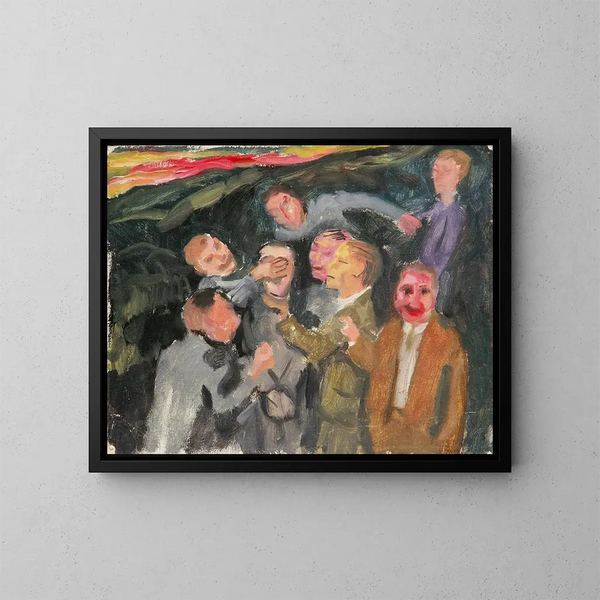 Société joyeuse - Walther Gamerith — ingelijst kunstwerk aan de muur