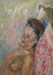 Nude vrouwelijk schilderij op kussen - Walther Gamerith — weergave van het kunstwerk