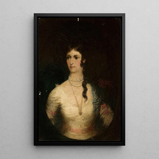 Wandalin Strzaecki - Portrait of a woman in a white dress.webp