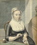 Portret van een dame met breiwerk - Warner Horstink — weergave van het kunstwerk