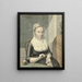 Portret van een dame met breiwerk - Warner Horstink — ingelijst kunstwerk aan de muur