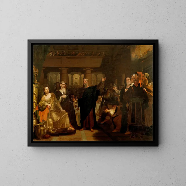 The Feast of Balthazar - Washington Allston — framed artwork on a wall