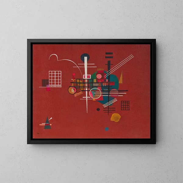 Rode schilderij doof - Wassily Kandinsky — ingelijst kunstwerk aan de muur