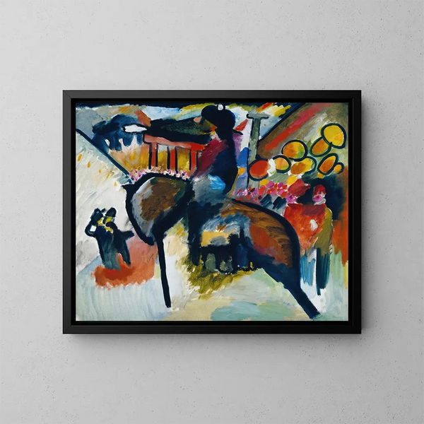 Impressie IV: Gendarme - Wassily Kandinsky — ingelijst kunstwerk aan de muur