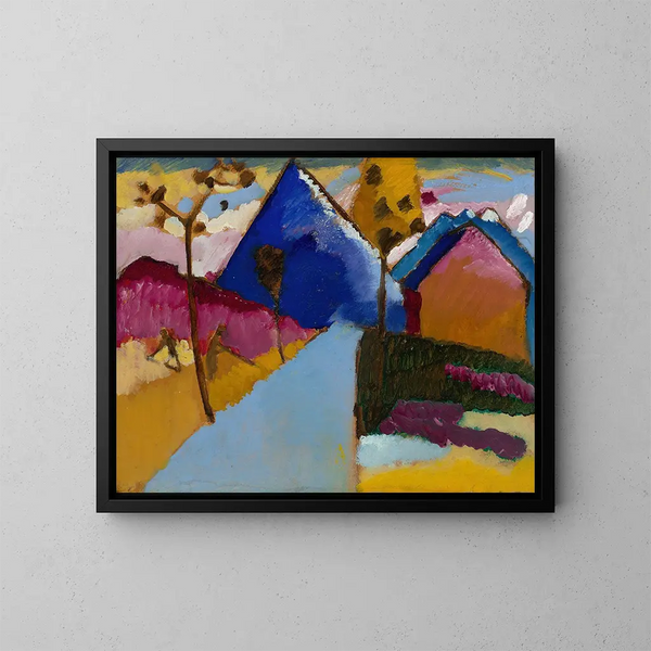 Rue droite de Kochel - Wassily Kandinsky — ingelijst kunstwerk aan de muur