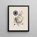Lithografie blauw - Wassily Kandinsky — ingelijst kunstwerk aan de muur