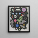 Zwart tweede - Wassily Kandinsky — ingelijst kunstwerk aan de muur