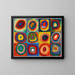 vierkante schilderijen met concentrische cirkels - Wassily Kandinsky — ingelijst kunstwerk aan de muur