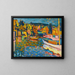 Studie voor herfstlandschap met boten - Wassily Kandinsky — ingelijst kunstwerk aan de muur
