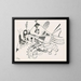 Tekening voor de buurt - Wassily Kandinsky — ingelijst kunstwerk aan de muur