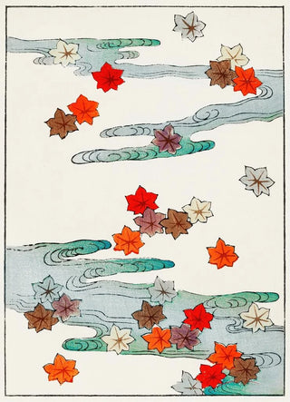 Watanabe Seitei - Autumn and water illustration.webp