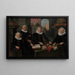 Drie regentes en de moeder van het huis van het asiel voor lepra-patiënten in Amsterdam - Werner van den Valckert — ingelijst kunstwerk aan de muur