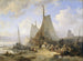 Bateaux de pêche sur la plage avec des pêcheurs et des femmes triant le poisson - Wijnand Nuyen — artwork view