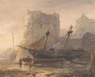 Wijnand Nuijen - Schepen bij laag water in een Franse haven.webp