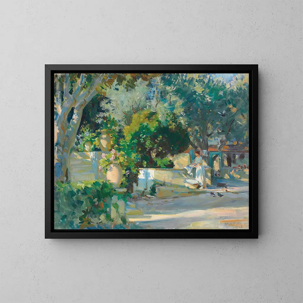 Laundry Day - Wilfrid Gabriel de Glehn — framed artwork on a wall