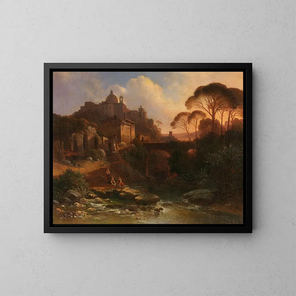 Ariccia - Wilhelm August Schirmer — ingelijst kunstwerk aan de muur