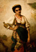 Een mediterrane schoonheid - Wilhelm Auguste Rudolf Lehmann — weergave van het kunstwerk