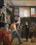 Een beeldhouwer in zijn atelier werkend naar de natuur - Wilhelm Bendz — weergave van het kunstwerk
