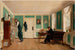 Binnenkant van Amaliegade, de kapitein Carl Ludvig Bendz staand en Dr. Jacob Christian Bendz zittend - Wilhelm Bendz — weergave van het kunstwerk
