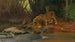 Leeuwen bij de junglebeek - Wilhelm Kuhnert — weergave van het kunstwerk