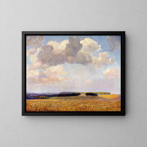 Solitude in the Fields - Wilhelm Ludwig Lehmann — framed artwork on a wall
