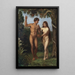 Eve Tempts Adam - Wilhelm Marstrand — framed artwork on a wall