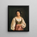 Studie van een Italiaanse vrouw staand voor een schaapherder die melk verkoopt - Wilhelm Marstrand — ingelijst kunstwerk aan de muur