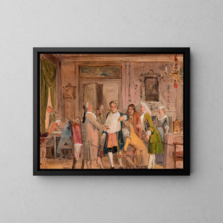 Wilhelm Marstrand - Vielgeschreys hardships scene from L Holbergs Den stundeslse Act 1 Scene 6 sketch.webp