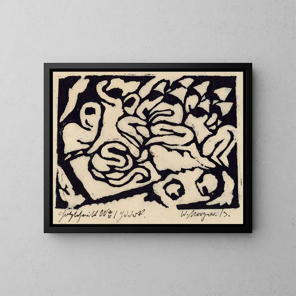 Flagellation - Wilhelm Morgner — framed artwork on a wall