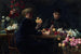 Vrouwen aan een bloemen tafel - Wilhelm Peters — weergave van het kunstwerk