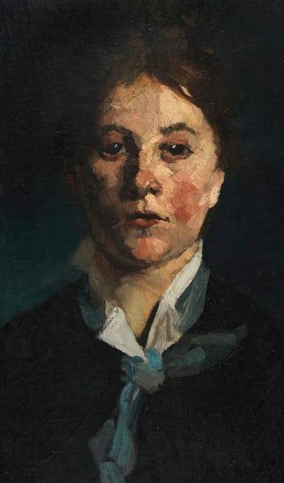 Wilhelm Trbner - Mdchen mit weiem Kragen en face.webp