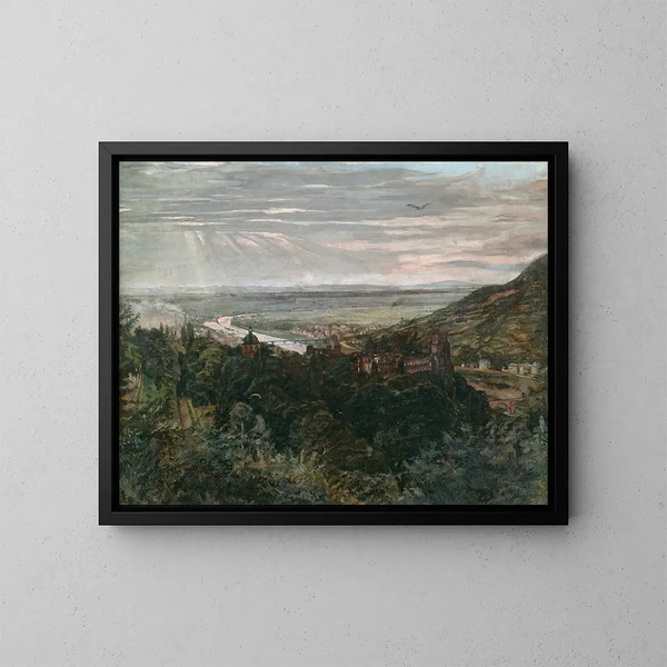 View of Heidelberg - Wilhelm Trübner — framed artwork on a wall