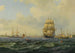 Schepen in Kopenhagen - Wilhelm Victor Bille — weergave van het kunstwerk
