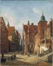 Straat in Hamburg Architectuurstudies - Wilhelm von Hanno — weergave van het kunstwerk