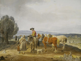 Wilhelm von Kobell - Begegnung auf der Landstrae Jeweils.webp