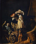 van twee officieren die sieraden en kostbare voorwerpen worden getoond - Willem Cornelisz. Duyster — weergave van het kunstwerk